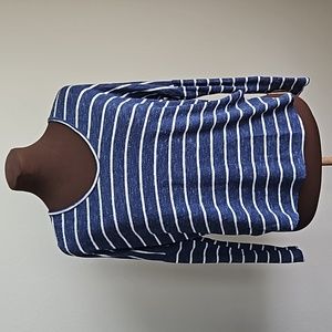 Pink Lily - Size Small - Navy/White Stripes Top